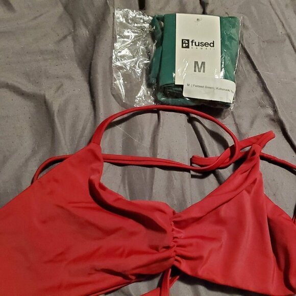 NWOT Fused Hawaii Swim Top Red - Picture 2 of 3